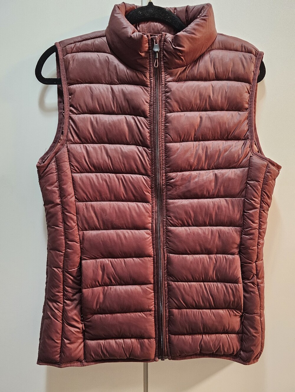 Leehanton Women's Quilted Puffer Vest - Burgundy